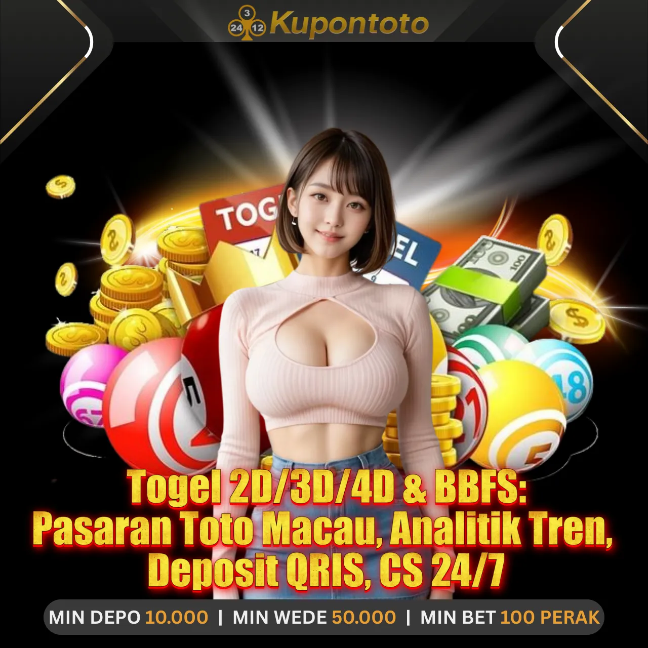 KUPONTOTO Bet Togel 2D/3D/4D & BBFS: Pasaran Toto Macau, Analitik Tren, Deposit QRIS, CS 24/7